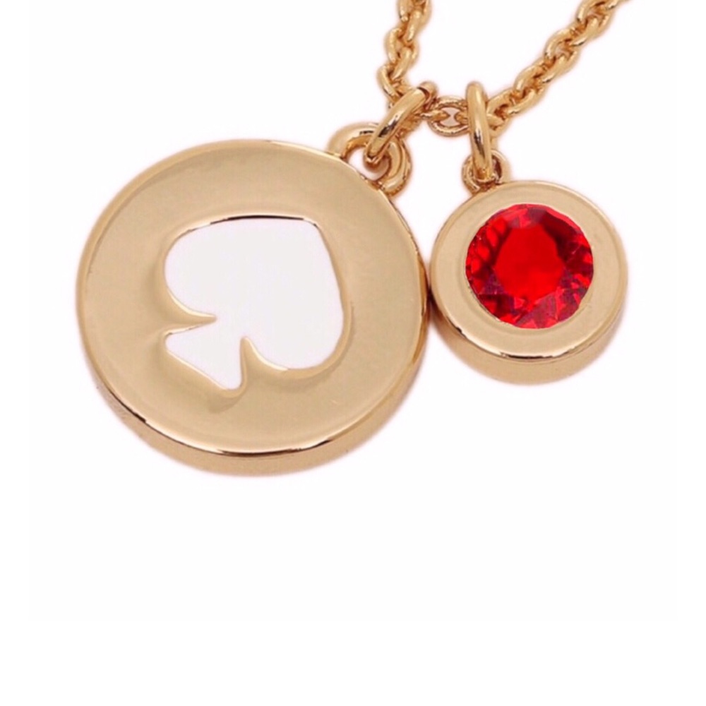 KATE SPADE • Spot The Spade Necklace Red Gem - Picture 3 of 5